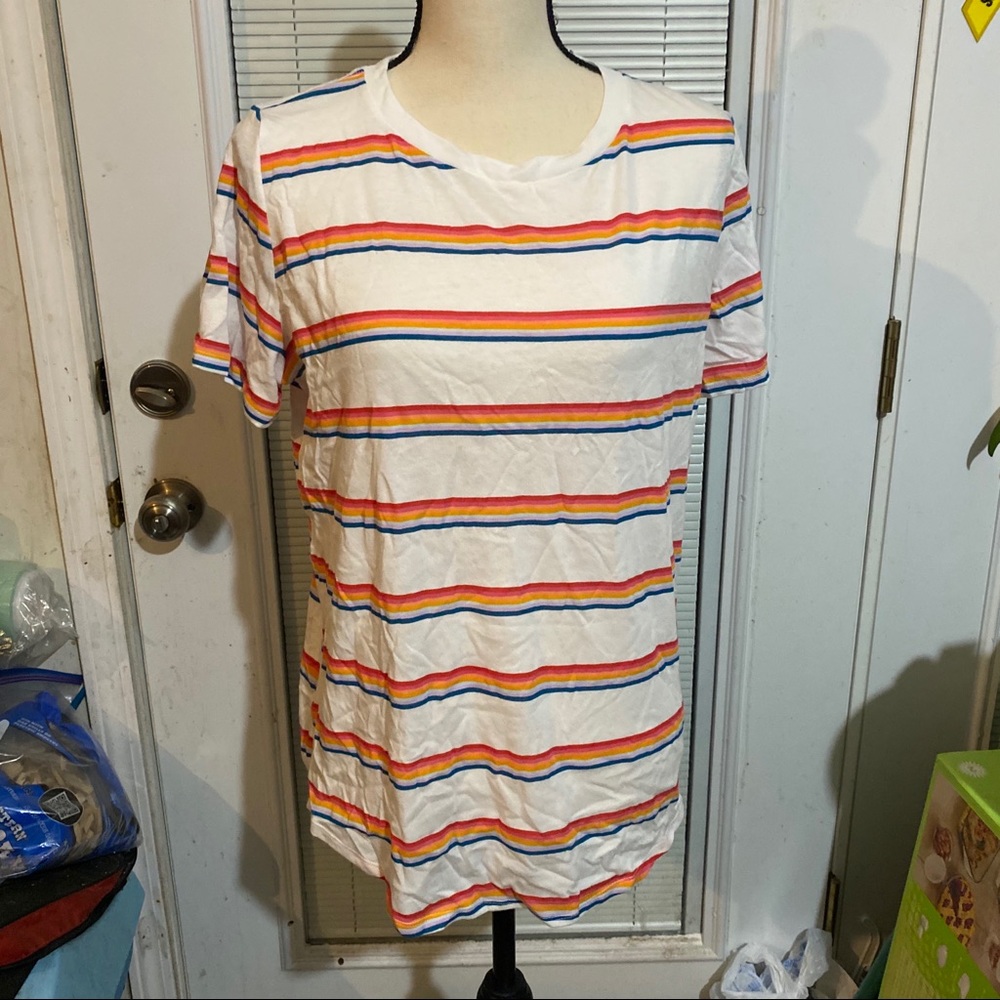 PINK tee shirt multi colored size large